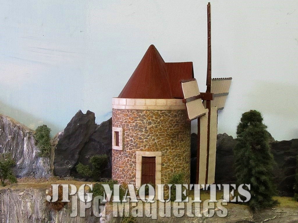 Moulin à Vent Pour Crèche De Noël - Moteur 1,2W, Pales Tournantes - Alimentation 220V, Câble 1m