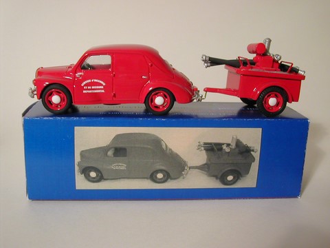 renault 4cv miniature pompiers publicitaire 1/43°